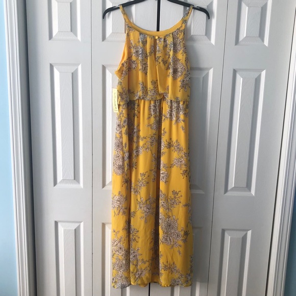 Tacera Yellow Floral Maxi Dress size 1X - Picture 2 of 15